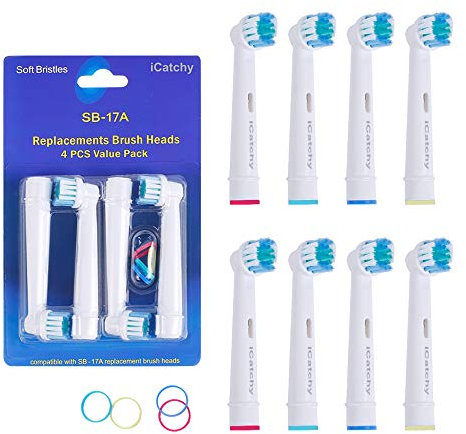 Compatible with Oral-B Precision Clean Toothbrush Heads Replacement Refills for Rechargeable Electric Toothbrush for Braun Oral B (Pack of 8)