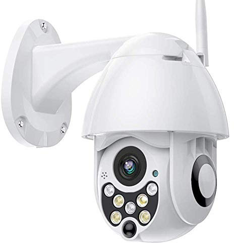 PTZ Camera WIFI 1080P, IP Camera 320° Pan/110° Tilt, Sensore di Movimento, Interfono Vocale Bidirezionale, 30M Visione Notturna, IP66 Impermeabile, Messaggio Push
