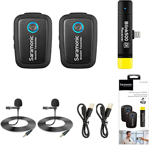 Saramonic Blink 500 B4 Micrófono Inalámbrico de 2,4 GHz con 2 Micrófono de Solapa