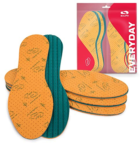 SULPO 4 paia di solette con estratto di aloe vera, solette per scarpe anti-sudore, per un fresco profumo, in schiuma di lattice, antiodore, suola anti odore, Beige (beige.), 36 EU