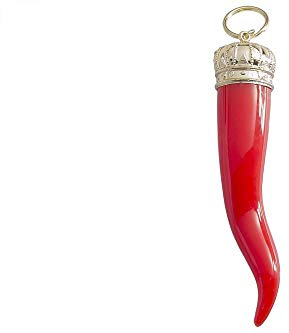Corno Portafortuna Reale Grande - Italian Lucky Horn - MADE IN ITALY solo da Italysmani. ATTENZIONE ai venditori cinesi che spediscono un corno più piccolo senza portachiavi e cinese
