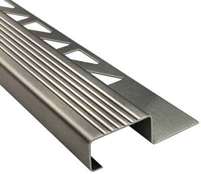 10x Stufenprofil Edelstahl Fliesenleiste Profil Treppen Schiene H12mm gebürstet