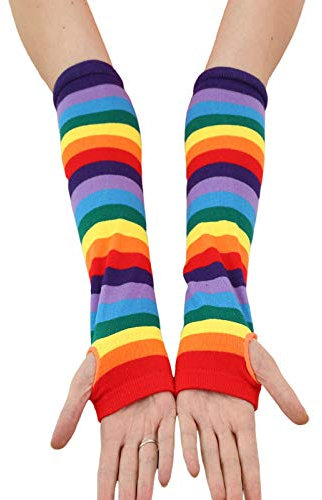 Fingerlose Handschuhe Für Frauen,Bunte Winter Herbst Lange Strickhandschuhe Für Frauen Baumwollmischung Fingerlose Handschuhe Damen Ellenbogen Fäustlinge Fäustlinge Geschenke,Bunt1,Eine Größe