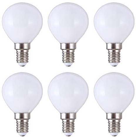 G45 LED Bulb 5W Globe Vanity Light Bulb E14 Candelabra Base 50W Equivalent Warm White 3000K LED Round Light Bulb 500LM for Makeup Mirror Bathroom Home Lighting, 6 Pack