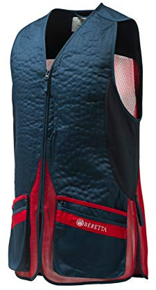 Beretta Men's Silver Pigeon Evo Range Hunting Ambidextrous Vest, Total Eclipse Blue/Red, XXX-Large