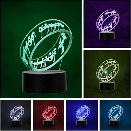 Wolobox Lampe LED Anneau Unique Le Seigneur des Anneaux ESDLA Changement de Couleur USB Veilleuse & Décoration