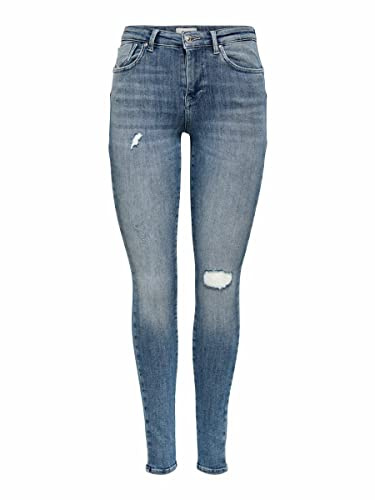ONLY Damen Onlpower Life Mid Push Sk Dt Rea264 Noos Jeans, Medium Blue Denim, M / 30L EU