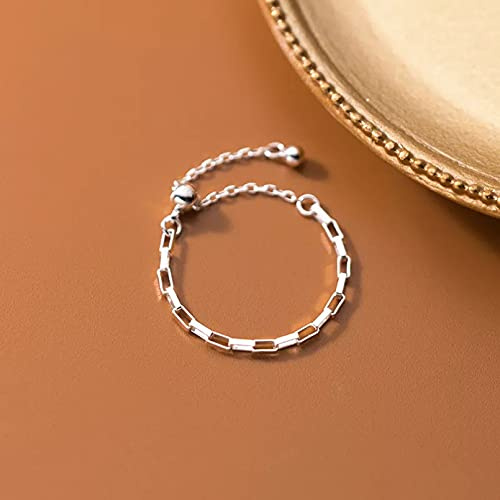 925 Sterling Silber verstellbare Kettenringe Charme Minimalismus Geburtstagsgeschenk Ringe für Frauen Schmuck Liebesring Freundschaftsring Paar Verlobungsring Geburtstagsgeschenk zum Jubiläum