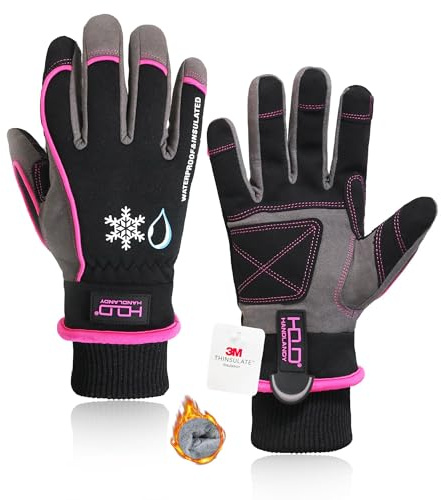 HLDD HANDLANDY Waterproof & Windproof Winter Gloves for Men Women, Touchscreen Thermal Gloves for Cold Weather, Ski Snowboard Work Glove