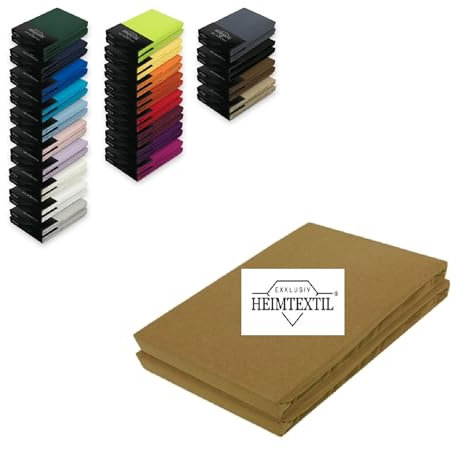 EXKLUSIV HEIMTEXTIL Doppelpack Marke Jersey Spannbettlaken 90-100 x 200 cm Nougat