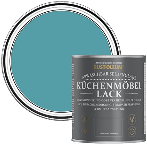 Rust-Oleum abwaschbare Küchenschrankfarbe in blau mit Seidenglanz Finish - Petrol 750ML