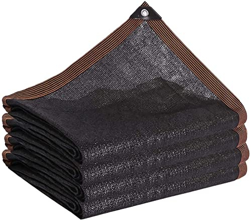 Malla Sombreadora Tela De Sombra para Invernadero con Ojales Tasa De Sombreado del 60-70%, para Estanque Cubierta Patio Planta Flor Gallinero Cochera. (Negro 6-Pin / 3m * 7m / 9.8ft * 23ft)