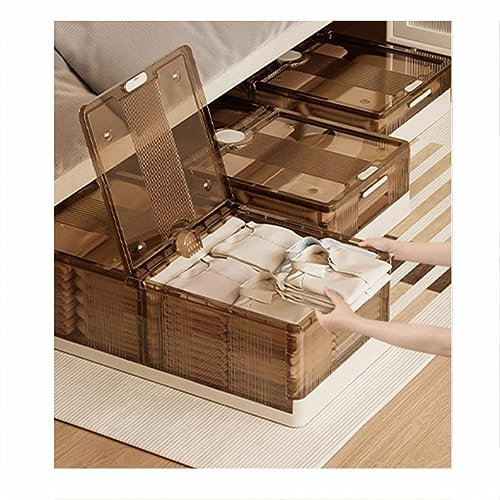 VEGALA Tragbare Aufbewahrungsbehälter unter dem Bett, Kunststoffbehälter für stapelbare rollende Aufbewahrung unter dem Bett, Schuhe und Oberbetten (Color : White, Size : 80 * 40 * 20cm)