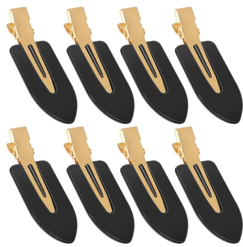Lot de 8 pinces à cheveux pour coiffer, sans pli, sans pli pour femmes et filles, pinces à cheveux plates pour cheveux fins pour le maquillage et la coiffure (noir)