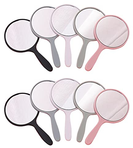 TOBEOME Lot de 10 miroirs à main petit et portable rond pour voyage, camping, utilisation quotidienne