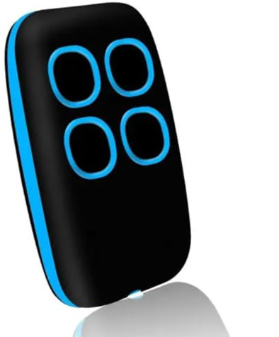 Télécommande portail universelle 4 en 1, télécommande rolling code universel multifréquence de 280 à 868 mhz. Radiocommande portail programmable version mise à jour avec liste de compatibilité (bleu)