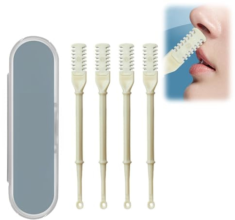 Nasenhaartrimmer, Manueller Rotierender 2 in 1 Nasenhaarreiniger und Trimmer Nasenhaarschneider Nasenhaar Rasierer für Männer und Frauen Tragbarer manueller Nasenrasierer für Frauen Männer (12pcs)