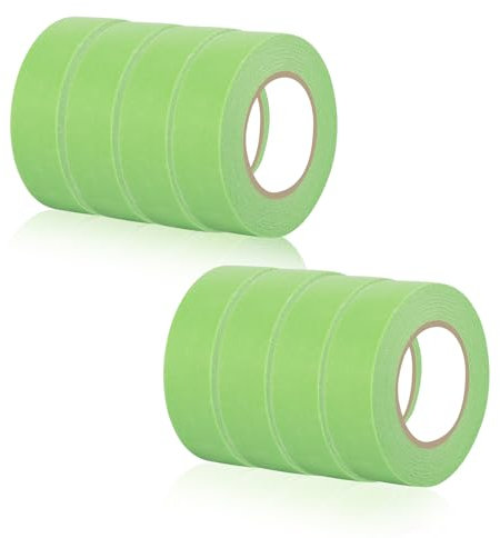DELAESI Kreppband 8 Rolle Malerkrepp 20mm x 20m Abklebeband Maler Malerklebeband Grün Masking Tape Malerband für Malerarbeiten Renovierungen Handwerke