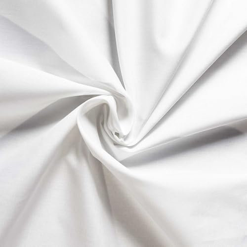 Stoffe zum nähen meterware 2x1,50. Baumwollstoff Meterware und Polyester Stoff für Patchwork, leicht zu waschen und zu trocknen. Popeline. Dekostoff Meterware in einer (Stoff weiß)