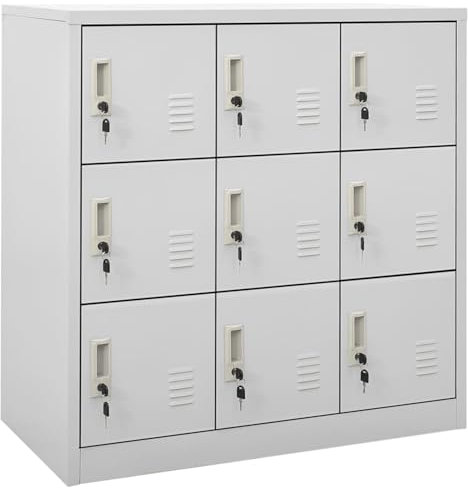 Xichuzi Armario taquilla, Taquillas Vestuario, Taquillas Metalicas, Muebles para Garaje, Aparador Taquillas Metálica, de Acero Gris Claro 90x45x92,5 cm