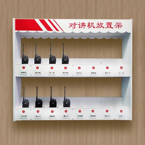 FUDUO-SHUNYI Custodia Universale per Radio walkie-Talkie,Organizzatore per Microfono Radio Montato a Parete,Armadio portautensili Multi-griglia per Supporto Radio Portatile