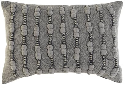 COJIN ALGODON 50X15X30 392 GR, BORDADO GRIS CLARO