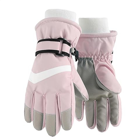 Guantes impermeables calientes, guantes de nieve | Guantes de snowboard aislados | Guantes de nieve calientes antideslizantes ajustables, equipo de carreras para niños y niñas