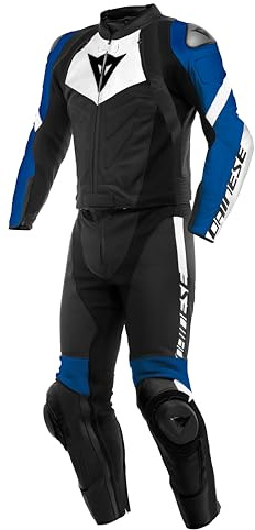 Dainese Avro 4 Combinaison 2 pièces en cuir pour homme, noir/blanc/bleu, taille 56