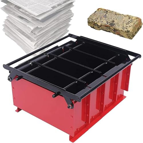 KHZKHC Fabricant De Briquettes De Journaux, Fabricant De Bûches De Papier pour 4 Briquettes, Fabricant De Briquettes De Journaux De Papier, Pressage Manuel des Vieux Papiers