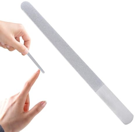 Lima per unghie – Attrezzatura per la cura delle unghie in acciaio inox professionale | Lima per unghie ad alta precisione in acciaio inox, bordo liscio, set per manicure compatto, adatto per il