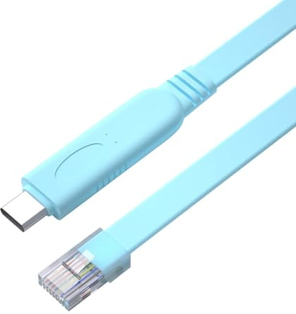 USB-C Cisco Cable de Consola con Chip FTDI, USB Tipo C a RJ45 Serial Adaptador Accesorio Esencial de Cisco, NETGEAR, Ubiquity, LINKSYS, TP-Link Routers/Switches para Portátiles, 1.8m/6ft