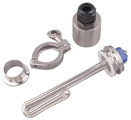 yaoqijie Heater 1.5inch(50.5mm) Clamp Heating Element for Brewing Equipment 120V 1.5KW with Stainless Steel Cap Lasting(with clamp Set)