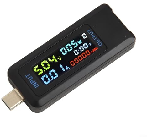 USB Tester Meter 6 Display Modes Battery Capacity Calculator for Chargers Power Banks(B)