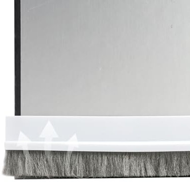 100cm Blanco Junta de Cepillo para Puerta, Burlete Bajo Puerta Autoadhesivo de Silicona, Tira de Sellado Ajustable para Protección Antipolvo, Aislamiento Acústico y Térmico, Fácil Instalación
