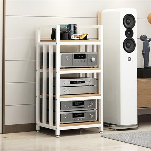 WLCGYD Audio Rack HiFi Regal 4-lagiges Eckregal Für AV-Medien, Audio-Video-Medienständer/Entertainment-Center, Verstärker/Lautsprecher/Plattenspieler/CD-Rack-System(Style 6)