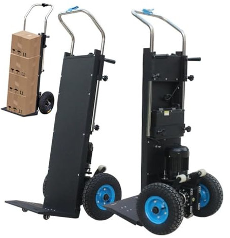 Carretilla eléctrica para subir y bajar escaleras, 1200 W para subir y bajar escaleras sin esfuerzo, carrito de ahorro de mano de obra con capacidad de carga de 280 kg