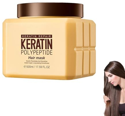 Keratin-Haarmaske, Keratin Haare, Haarbehandlungsmaske, Tiefenreparierendehaarmaske, Reparierende Haarmaske Gegen Haarbruch, Macht Das Haar Glatt Und Glänzend (1PC, 500ml)