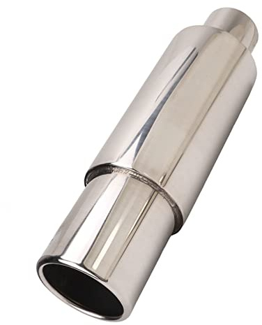 Bnineteenteam Tubo de Escape de Coche, Resonador de Silenciador de Escape de Acero Inoxidable, Entrada de 2,5 Pulgadas, Tubo de Escape de Salida de 3,5 Pulgadas, Universal para Coche