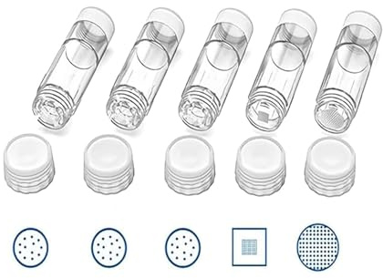 Hydra Pen H2-P5 Lot de 5 embouts de cartouche mixtes - 5 types (12 broches 0,25 mm/0,5 mm/1,0 mm, Nano-HS, Nano-HR), réservoir de sérum de 3 ml, scellé à usage unique, pour usage domestique et studio