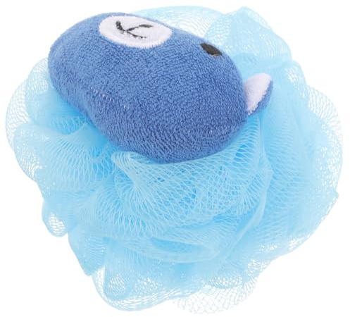 CHILDWEET Palla da Bagno Soffice per Adulti, Spugna Doccia Esfoliante Grande Blu Schiuma Ricca, Accessorio per Pulizia Profonda Corpo e Rimozione Sebo, per Uso Quotidiano
