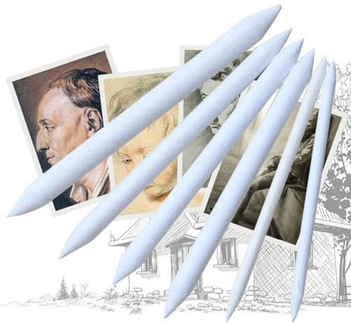 GLSTOY Set de 18 Difuminadores de Papel para Dibujo Artístico, Lápices de Tocones y Tortillones para Mezclar Carboncillo y Grafito, Accesorios Profesionales para Bocetos y Esbozos