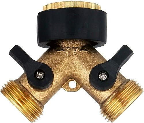 Hydrogarde Válvula de Doble Salida para Grifo y Manguera de jardín, Distribuidor y Adaptador de Agua y Conector 2 vías, Adaptador de Divisor de Grifo para Jardín/Cochera