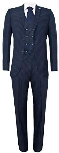 Costume 3 Pièces pour Homme Gatsby des Années 1920 Blinders Gangster Rayures Coupe Ajustée