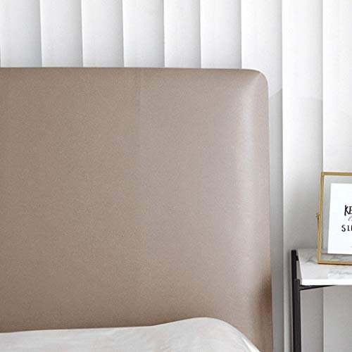 WWQQ Elastische Bett Kopf Abdeckung Leder Wasserdicht Kopfteil Abdeckung Fuir Bett Einfarbig Bett Kopfteil Bezug Staubdichte Bettkopfteil Hussen Dehnbare Kopfteilbezug SchutzhüLle 160 Grau