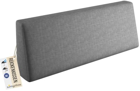 sunnypillow Palettenkissen Outdoor, wasserdicht, UV-lichtecht - Rückenkissen 120x40x20/10cm - Palettenauflage für Palettensofa für Haus und Garten - Palettenpolster für Palettenmöbel - Kissen Grau
