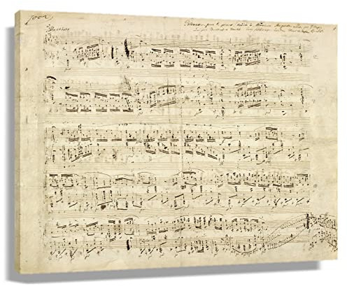 Musikposter, heldenhafte Polonaise, Notenblätter, Kunstmalerei, gerahmte Wanddekoration, Vintage-Drucke, Leinwand, Heimdekoration, moderne Bilder, Chopin-Poster, Dekorationen, gerahmt (40,6 x 61 cm)