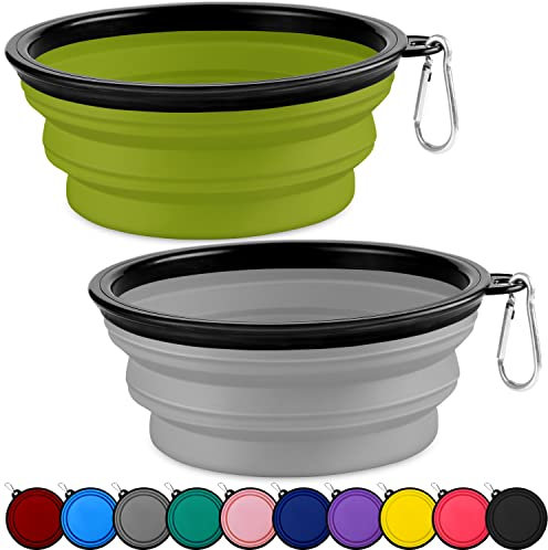 Paercute Cuenco plegable para perros, ligero y portátil, ideal para senderismo, camping y uso al aire libre