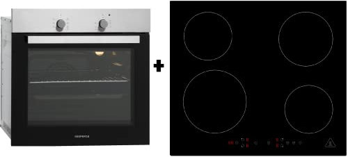 Respekta Forno da incasso autosufficiente, in acciaio inox, con piano cottura a induzione