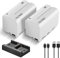 VILTROX Akku NP-F750 Ersatzakku 2 Stück Battery und Smart LED Dual USB-C Ladegerät für Sony NP-F970 F960 F950 F770 F750 F570 F550 Kompatibel Godox VILTROX Neewer Camcorder/Monitor/Kamera Slider