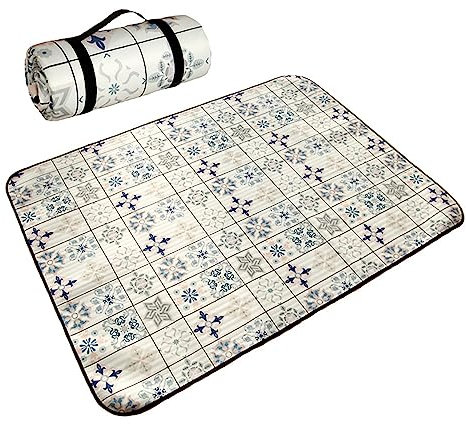 PRELGOSP XXL Picknickdecke Wasserdicht Waschbar, Outdoor Isoliert Campingdecke mit Wasserdichter Unterseite, Groß Picknick Decke Tragbare Stranddecke für Camping, Picknick, BBQ,D,200x150cm